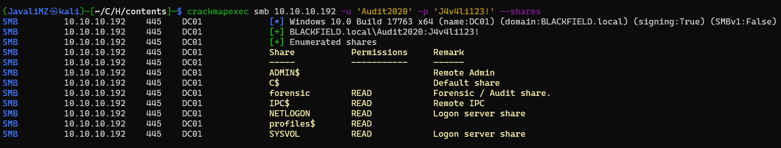 Crackmapexec smb Audit