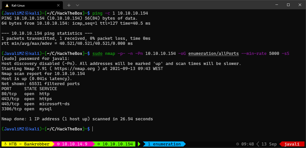 nmap allPorts