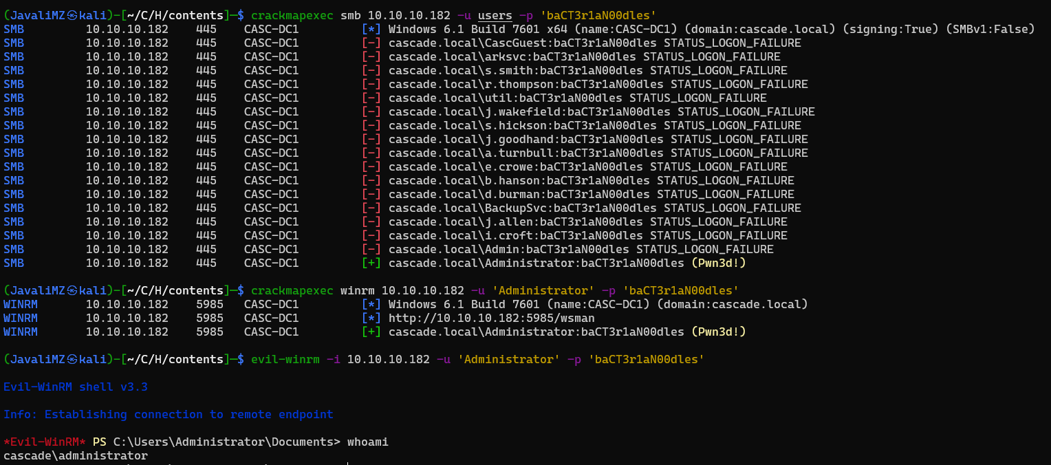 crackmapexec Administrator