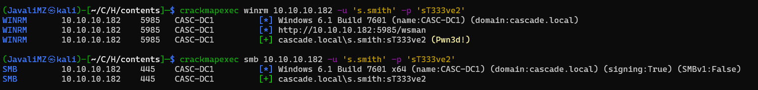 Crackmapexec s.smith